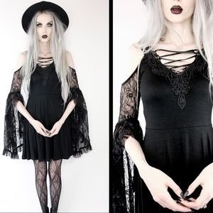 Gothic Lace Sleeve Dress